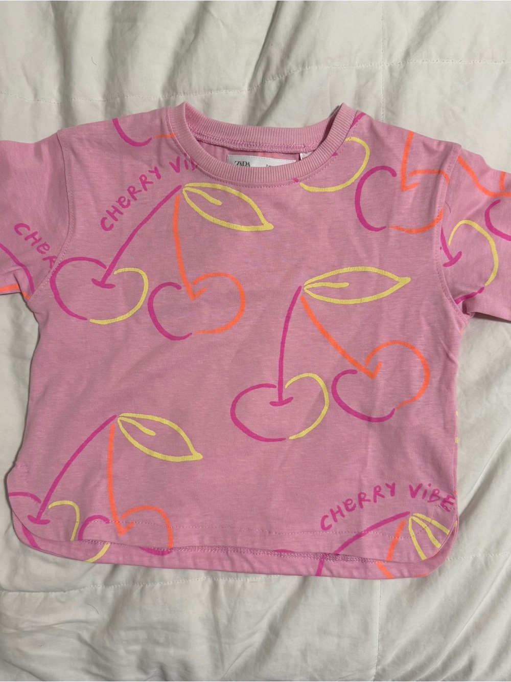 Zara Pink Cherry Vibe Short Sleeve Tee